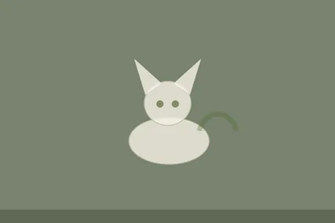 Silueta de gato junto a comedero, ilustración local Patitas Pets (Pillow, no stock)