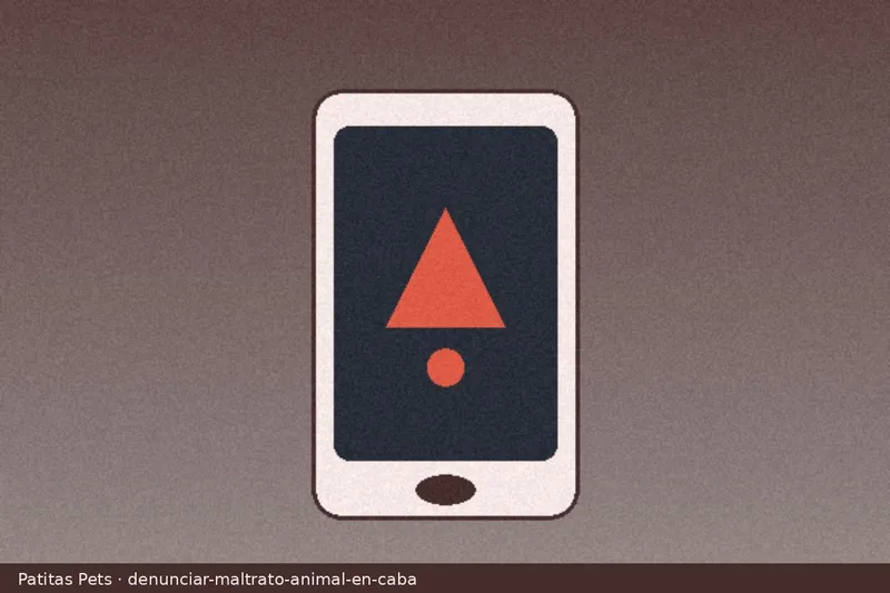 Ilustración de teléfono con alerta para denuncia en CABA